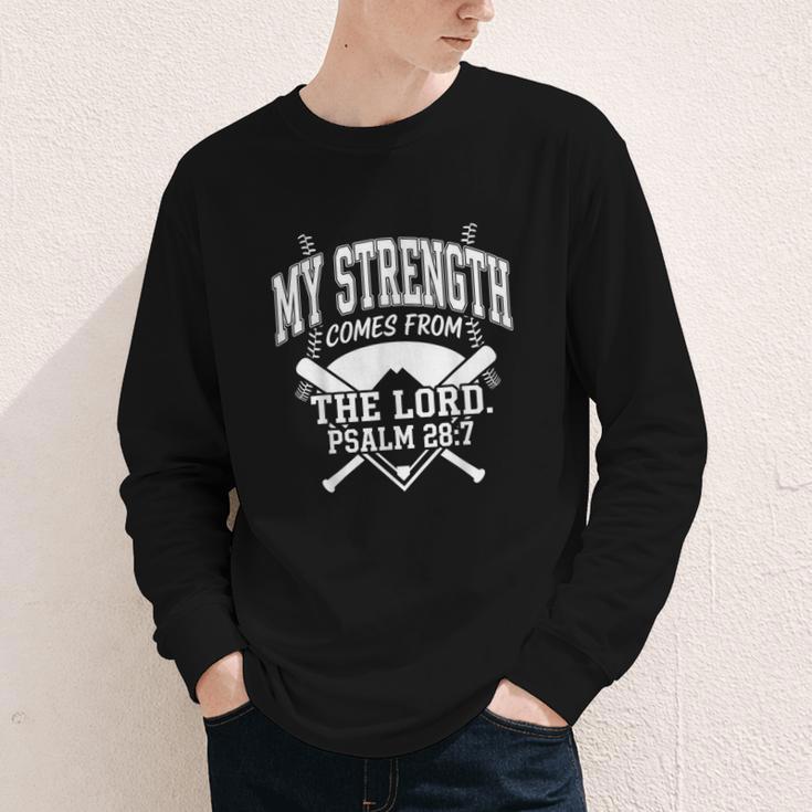 Christian Baseball My Strength Comes From The Lord Baseball Youth Long Sleeve Tee Christian Baseball My Strength Comes From The Lord Baseball Youth Long Sleeve Tee