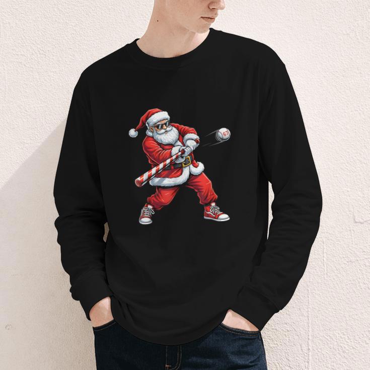 Christmas Baseball Player Santa Xmas Boys Men Toddler Youth Long Sleeve Tee Christmas Baseball Player Santa Xmas Boys Men Toddler Youth Long Sleeve Tee