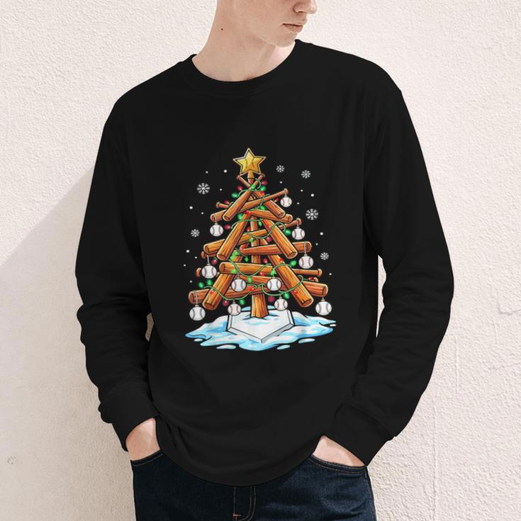Christmas Baseball Tree Lights Xmas Youth Long Sleeve Tee Christmas Baseball Tree Lights Xmas Youth Long Sleeve Tee
