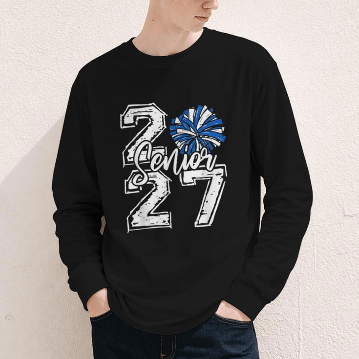 Class Of 2027 Cheer Blue Senior 2027 Back To School Youth Long Sleeve Tee Class Of 2027 Cheer Blue Senior 2027 Back To School Youth Long Sleeve Tee