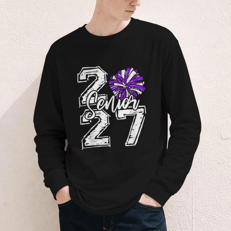 Class Of 2027 Cheer Purple Senior 2027 Back To School Youth Long Sleeve Tee Class Of 2027 Cheer Purple Senior 2027 Back To School Youth Long Sleeve Tee