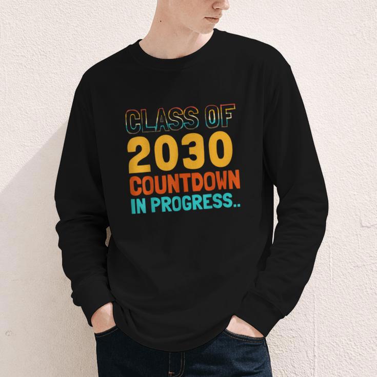 Class Of 2030 Countdown In Progress Fun Back To School Retro Youth Long Sleeve Tee Class Of 2030 Countdown In Progress Fun Back To School Retro Youth Long Sleeve Tee
