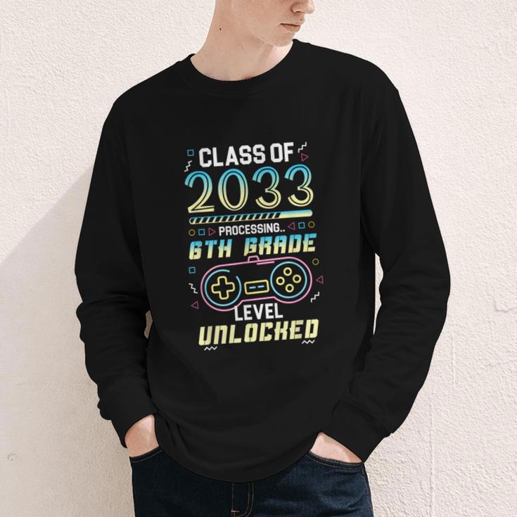 Class 2033 Gaming 6th Grade Level Unlocked Back To School Youth Long Sleeve Tee