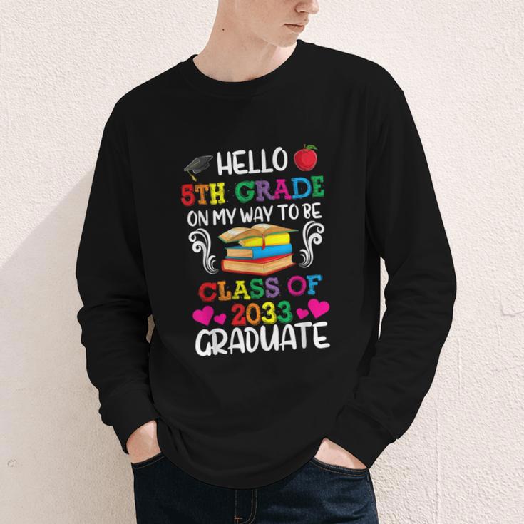 Class Of 2033 For Kids Back To School 5th Grade Youth Long Sleeve Tee