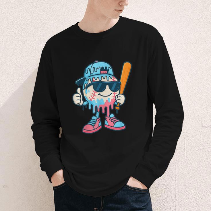 Cool Ice Cream Drip Baseball Drip For Boys Sports Kids Youth Long Sleeve Tee Cool Ice Cream Drip Baseball Drip For Boys Sports Kids Youth Long Sleeve Tee