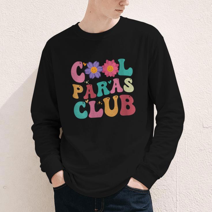 Cool Paras Club Paraprofessional Groovy Back To School Youth Long Sleeve Tee Cool Paras Club Paraprofessional Groovy Back To School Youth Long Sleeve Tee