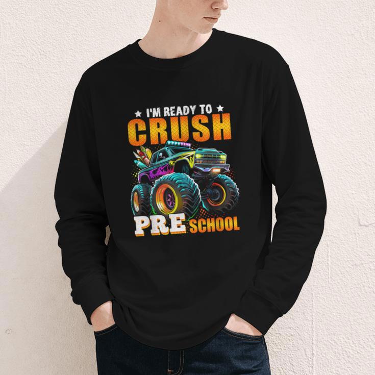 Crush Preschool Monster Truck Back To School Kids Boys Youth Long Sleeve Tee Crush Preschool Monster Truck Back To School Kids Boys Youth Long Sleeve Tee