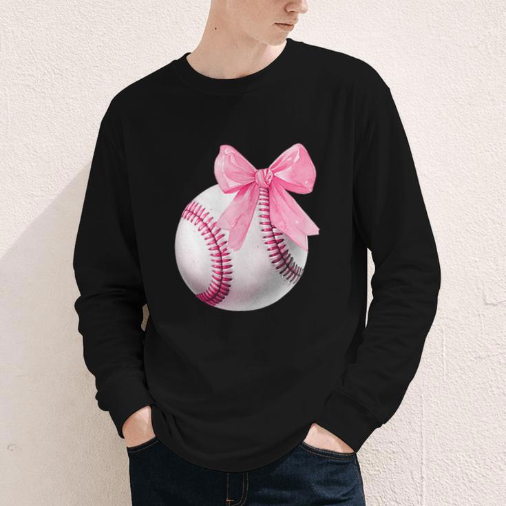 Cute Coquette Baseball Pink Bow Player & Fan Girls Youth Long Sleeve Tee Cute Coquette Baseball Pink Bow Player & Fan Girls Youth Long Sleeve Tee