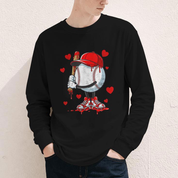 Cute Dripping Baseball Lover Valentines Day Boys Kids Youth Long Sleeve Tee Cute Dripping Baseball Lover Valentines Day Boys Kids Youth Long Sleeve Tee