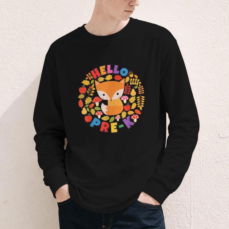 Cute Fox Back To School Woodland Animal Pre-K Youth Long Sleeve Tee Cute Fox Back To School Woodland Animal Pre-K Youth Long Sleeve Tee