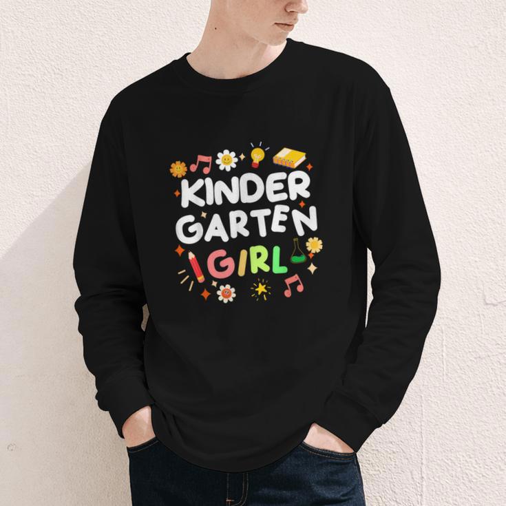 Cute Kindergarten Girl First Day Of School Back To School Youth Long Sleeve Tee Cute Kindergarten Girl First Day Of School Back To School Youth Long Sleeve Tee