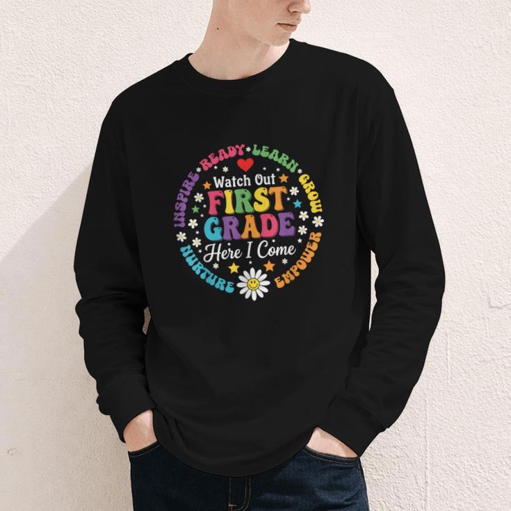 Cute Watch Out First Grade Here I Come Back To School Youth Long Sleeve Tee Cute Watch Out First Grade Here I Come Back To School Youth Long Sleeve Tee