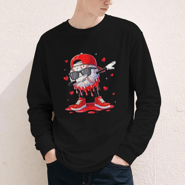 Dabbing Baseball Drip Ice Cream Youth Boy Valentines Day Youth Long Sleeve Tee Dabbing Baseball Drip Ice Cream Youth Boy Valentines Day Youth Long Sleeve Tee
