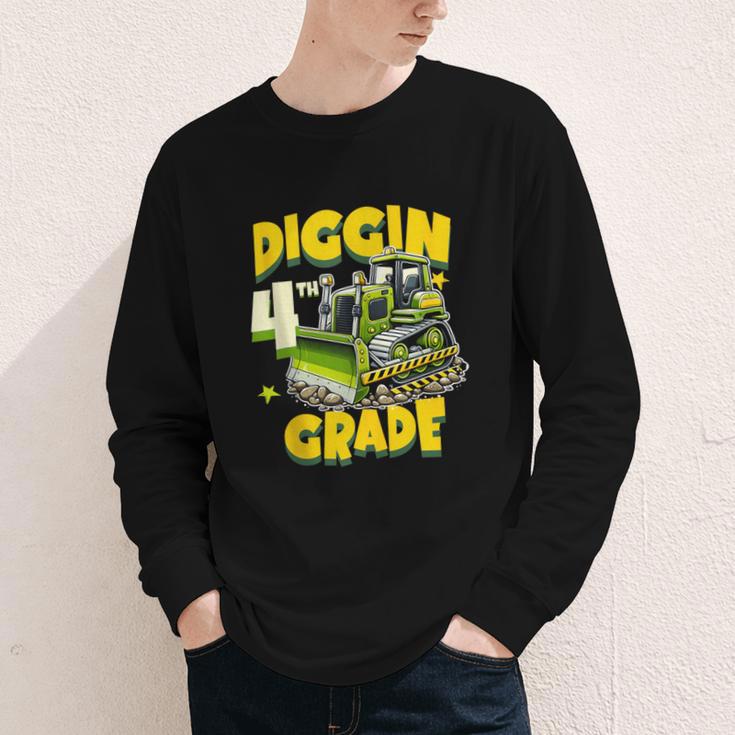 Diggin 4th Grade Bulldozer Back To School Youth Long Sleeve Tee Diggin 4th Grade Bulldozer Back To School Youth Long Sleeve Tee