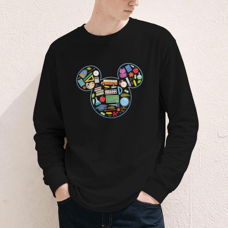 Disney Mickey And Friends Back To School Supplies Logo Fill Youth Long Sleeve Tee Disney Mickey And Friends Back To School Supplies Logo Fill Youth Long Sleeve Tee