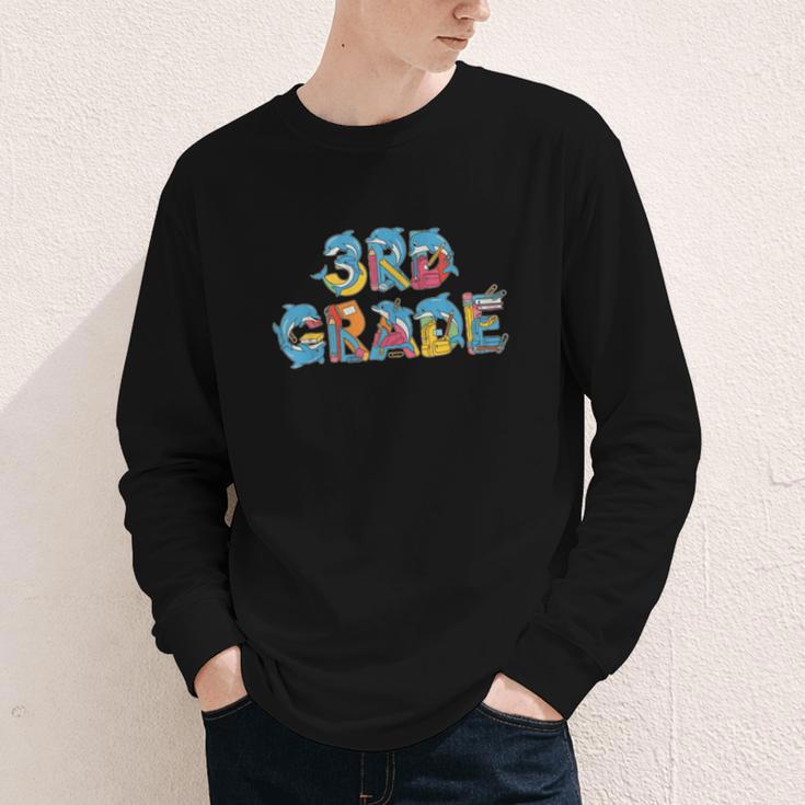 Dolphin Third Grade Back To School Kids Boys Girls Youth Long Sleeve Tee Dolphin Third Grade Back To School Kids Boys Girls Youth Long Sleeve Tee