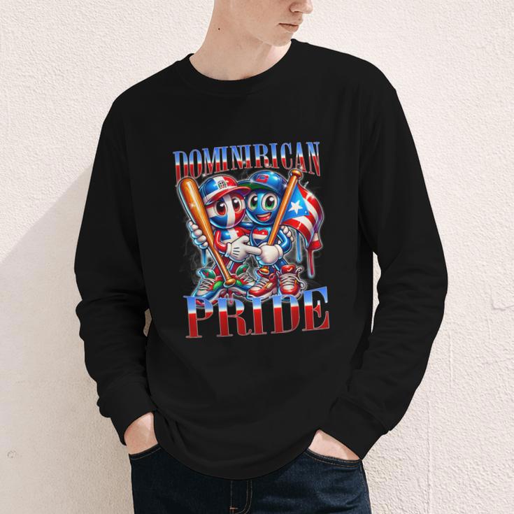 Dominican Puerto Rican Pride Baseball Flag Unity Youth Long Sleeve Tee Dominican Puerto Rican Pride Baseball Flag Unity Youth Long Sleeve Tee