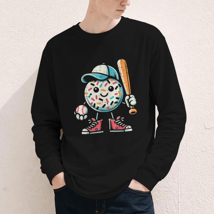Donut Baseball Hat Ball Bat Cute Sport Toddler Boys Kids Men Youth Long Sleeve Tee Donut Baseball Hat Ball Bat Cute Sport Toddler Boys Kids Men Youth Long Sleeve Tee