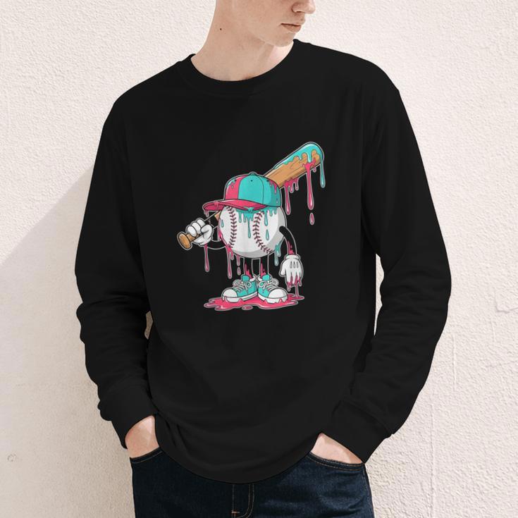 Drip Baseball For Boys Ice Cream Drip Youth Boys Sprinkles Youth Long Sleeve Tee