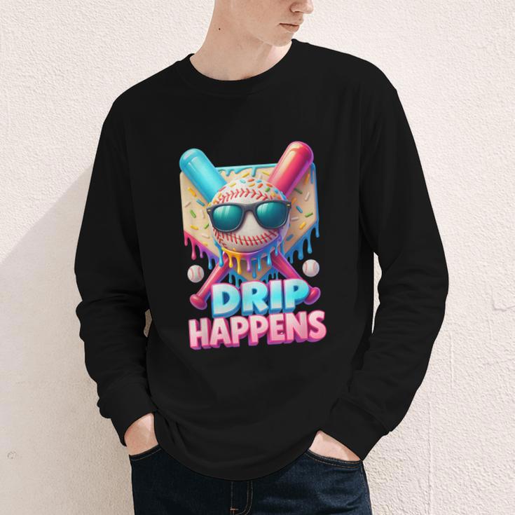 Drip Happens Baseball Ice Cream Bat And Ball With Sunglasses Youth Long Sleeve Tee Drip Happens Baseball Ice Cream Bat And Ball With Sunglasses Youth Long Sleeve Tee
