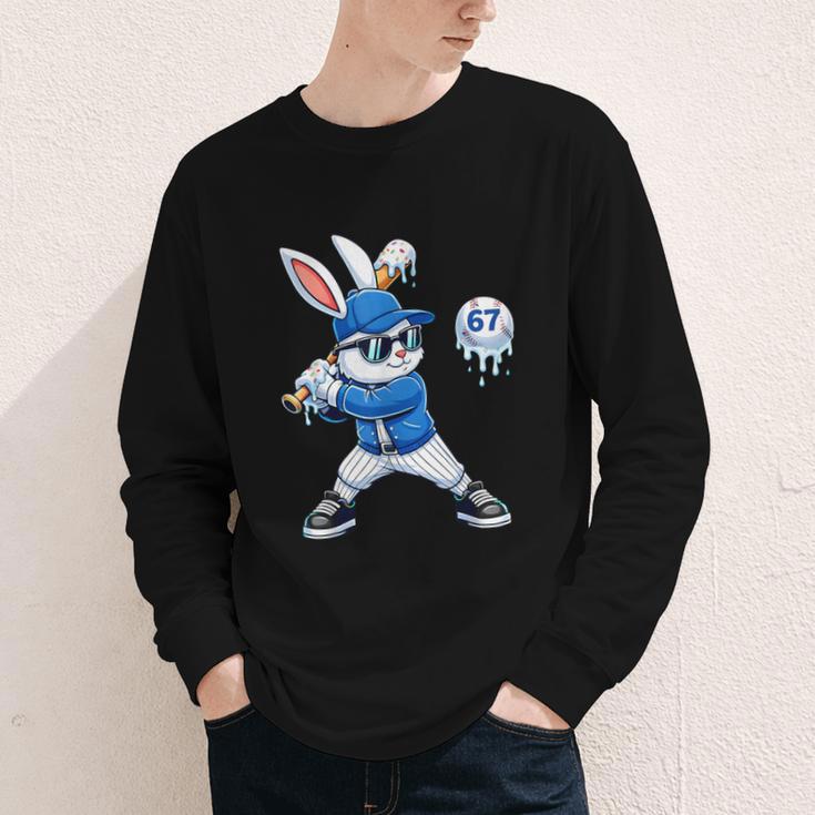 Dripping Drip Baseball Rabbit Bunny Easter Men Boy Kid Youth Long Sleeve Tee Dripping Drip Baseball Rabbit Bunny Easter Men Boy Kid Youth Long Sleeve Tee