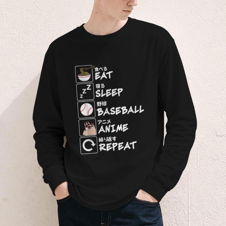Eat Sleep Baseball Anime Repeat Japanese Otaku Youth Long Sleeve Tee Eat Sleep Baseball Anime Repeat Japanese Otaku Youth Long Sleeve Tee