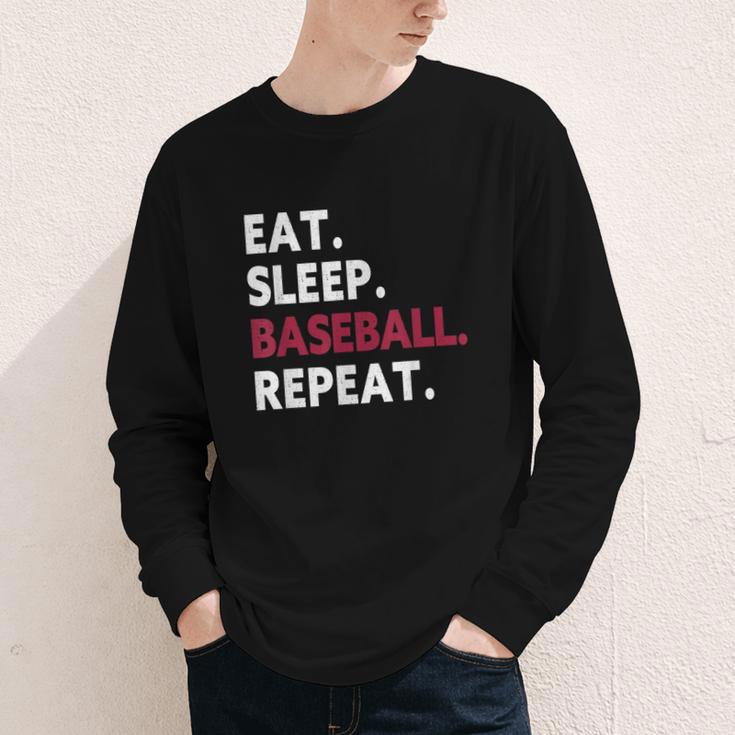 Eat Sleep Baseball Repeat Baseball Player Youth Long Sleeve Tee