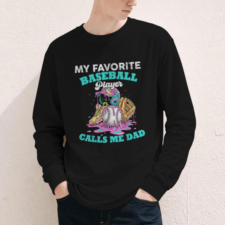 My Favorite Baseball Player Calls Me Dad Ice Cream Drip Youth Long Sleeve Tee My Favorite Baseball Player Calls Me Dad Ice Cream Drip Youth Long Sleeve Tee