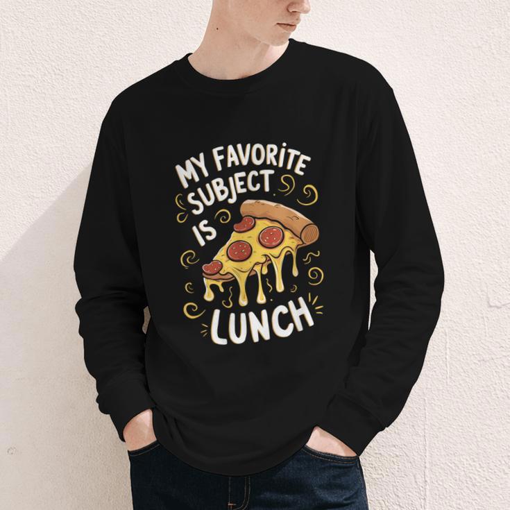 My Favorite Subject Is Lunch Pizza Back To School Youth Long Sleeve Tee