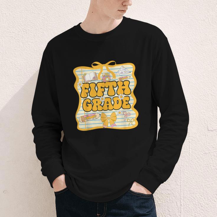 Fifth Grade Back To School Kids Girls Bow 5th Grade Groovy Youth Long Sleeve Tee Fifth Grade Back To School Kids Girls Bow 5th Grade Groovy Youth Long Sleeve Tee
