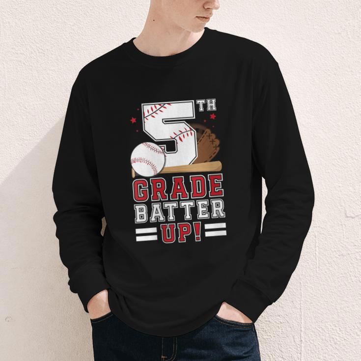 Fifth Grade Batter Up Baseball First Day Back To School Youth Long Sleeve Tee Fifth Grade Batter Up Baseball First Day Back To School Youth Long Sleeve Tee