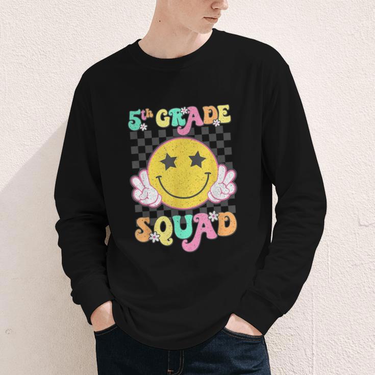 Fifth Grade Squad Smile Retro Back To School 5th Grade Youth Long Sleeve Tee
