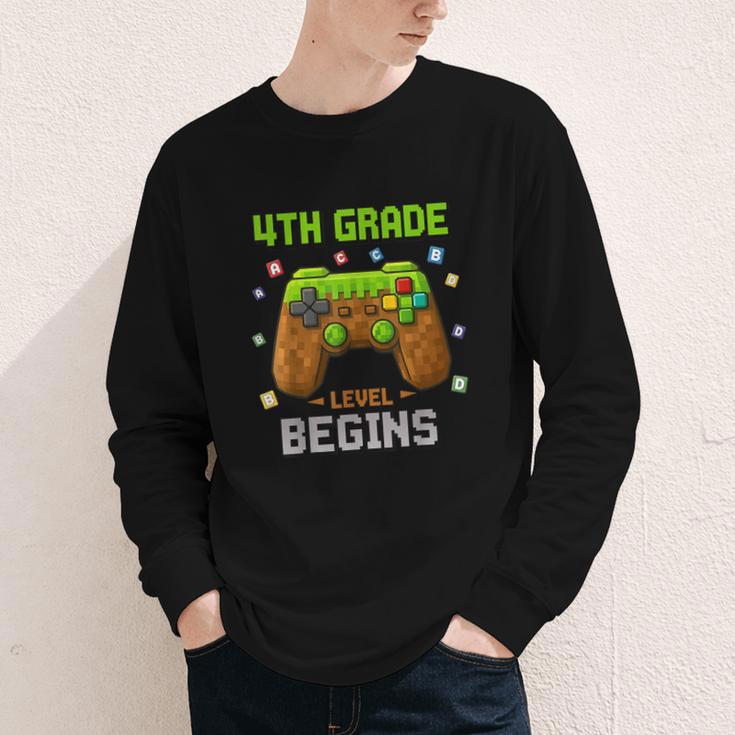 First Day Of 4th Grade Level Begins Back To School Boy Youth Long Sleeve Tee First Day Of 4th Grade Level Begins Back To School Boy Youth Long Sleeve Tee