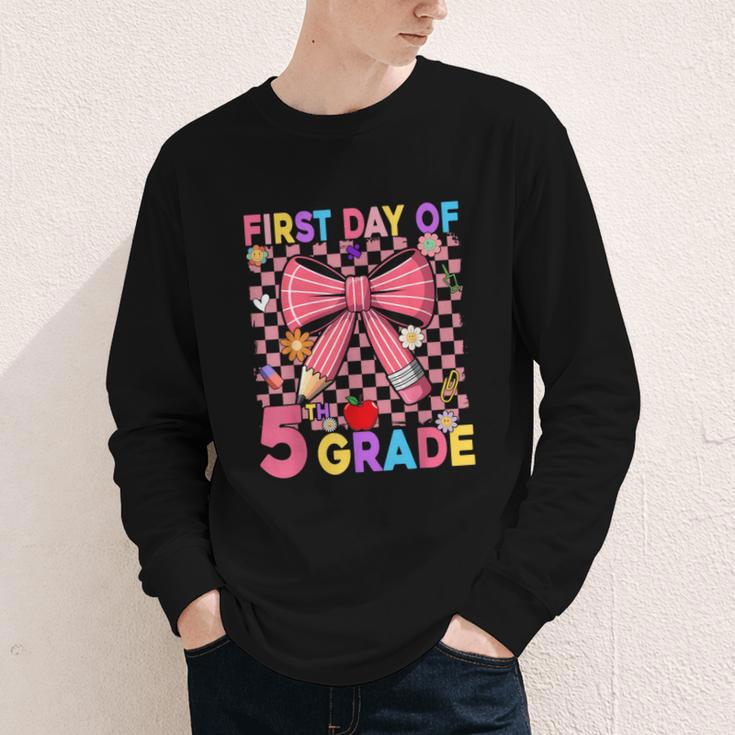 First Day Of 5th Grade Coquette Back To School Girls Kids Youth Long Sleeve Tee First Day Of 5th Grade Coquette Back To School Girls Kids Youth Long Sleeve Tee