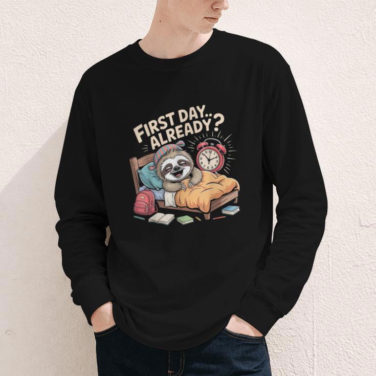 First Day Already Sloth Alarm Clock Back To School Youth Long Sleeve Tee First Day Already Sloth Alarm Clock Back To School Youth Long Sleeve Tee