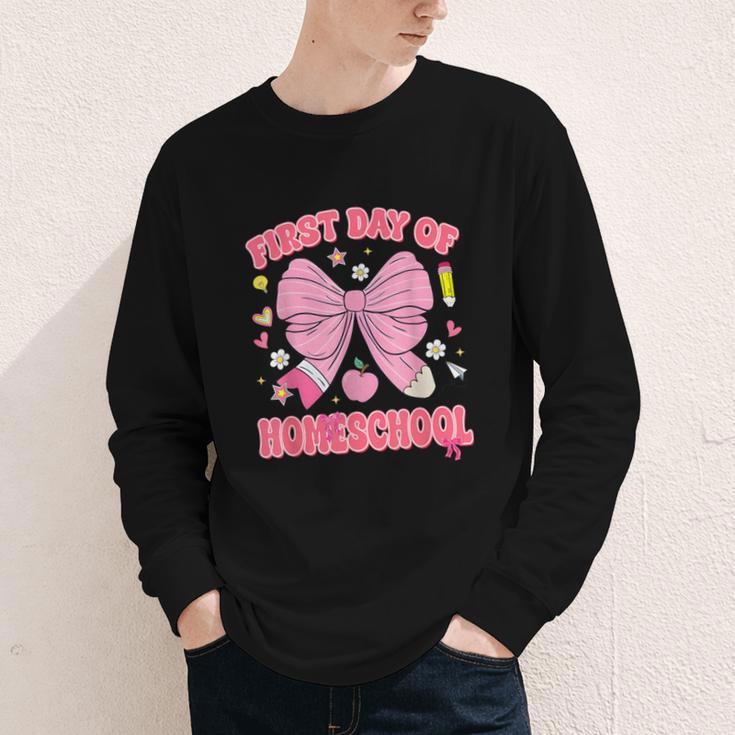 First Day Of Homeschool Coquette Back To School Girls Youth Long Sleeve Tee First Day Of Homeschool Coquette Back To School Girls Youth Long Sleeve Tee