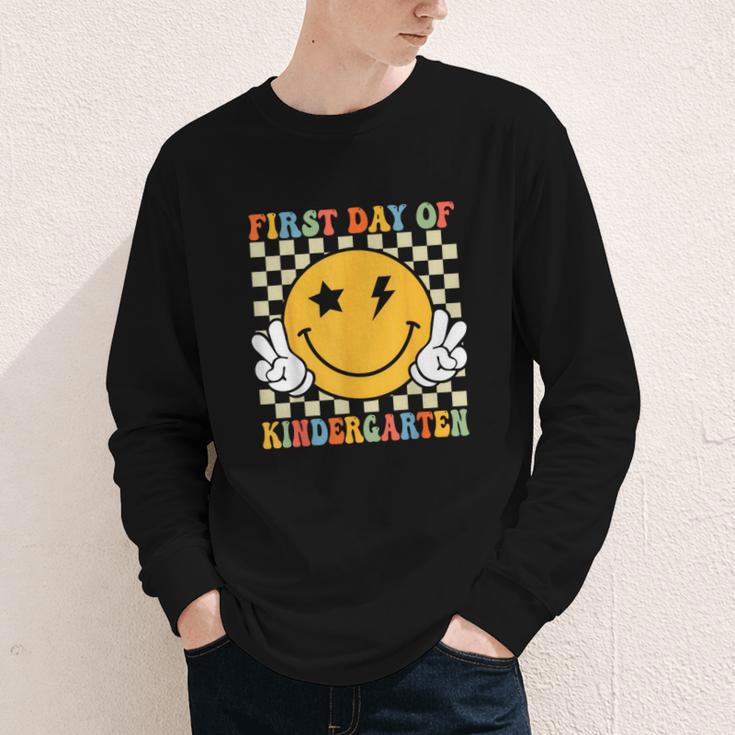 First Day Of Kindergarten Retro Back To School Girls Kids Youth Long Sleeve Tee First Day Of Kindergarten Retro Back To School Girls Kids Youth Long Sleeve Tee
