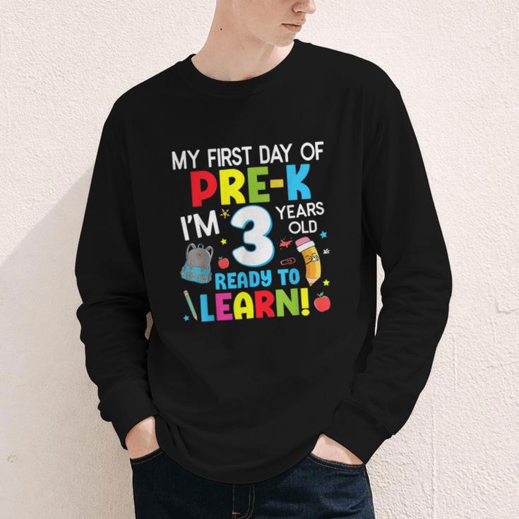 My First Day Of Pre-k Back To School Preschool Girls Boys Youth Long Sleeve Tee My First Day Of Pre-k Back To School Preschool Girls Boys Youth Long Sleeve Tee