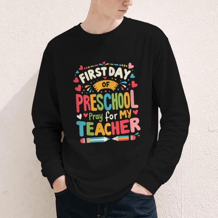 First Day Of Preschool Pre K Student Toddler Back To School Youth Long Sleeve Tee