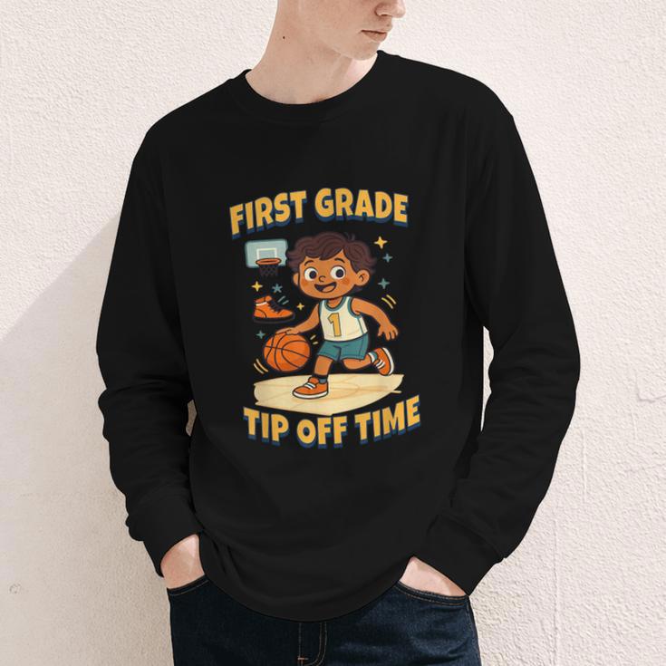 First Grade Basketball Back To School Slam Dunk Style Youth Long Sleeve Tee First Grade Basketball Back To School Slam Dunk Style Youth Long Sleeve Tee