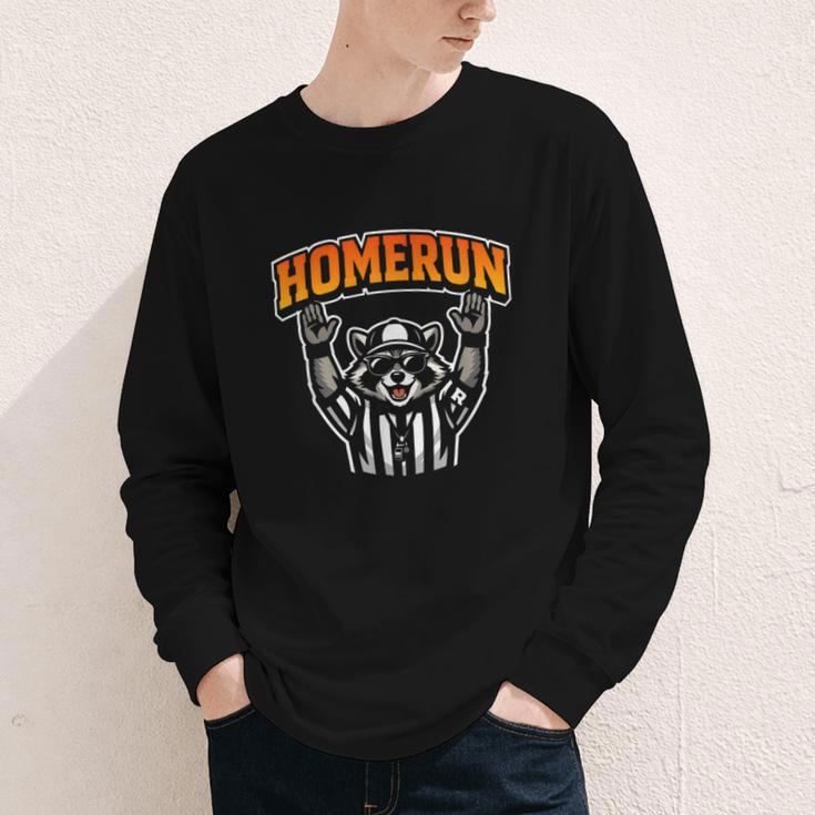 Football Referee Touchdown Baseball Homerun Raccoon Youth Long Sleeve Tee