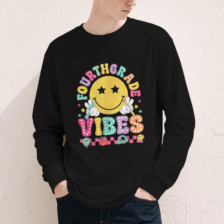 Fourth Grade Vibes Smile Face Back To School Boys Girls Kids Youth Long Sleeve Tee Fourth Grade Vibes Smile Face Back To School Boys Girls Kids Youth Long Sleeve Tee