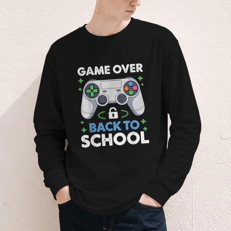 Game Over Back To School Kids First Day School Youth Long Sleeve Tee Game Over Back To School Kids First Day School Youth Long Sleeve Tee