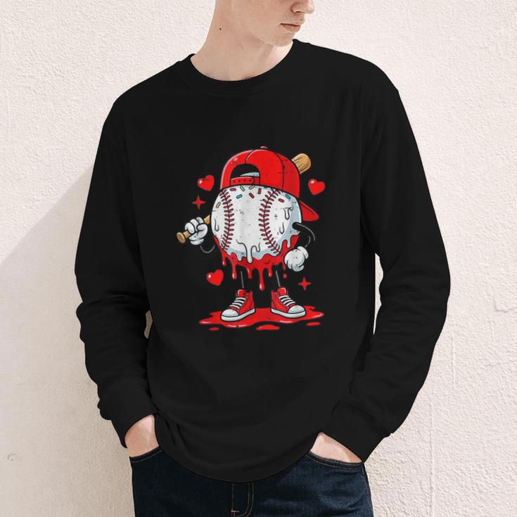 Game Day Baseball Drip Valentine Hearts Sport Lover Youth Long Sleeve Tee Game Day Baseball Drip Valentine Hearts Sport Lover Youth Long Sleeve Tee