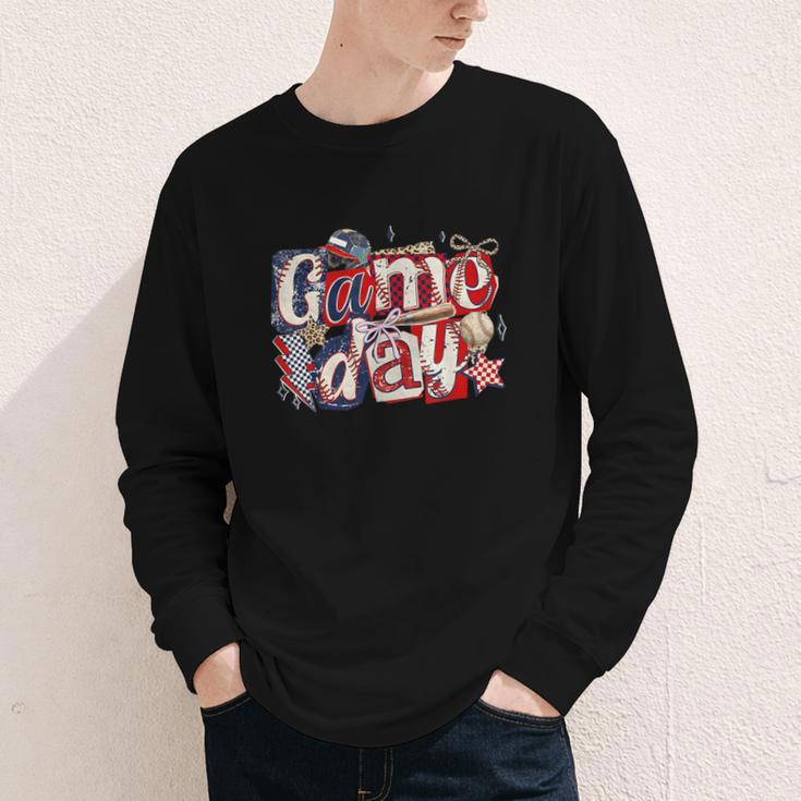 Game Day Baseball Leopard Coquette Bow Mama Mom Sister Youth Long Sleeve Tee Game Day Baseball Leopard Coquette Bow Mama Mom Sister Youth Long Sleeve Tee
