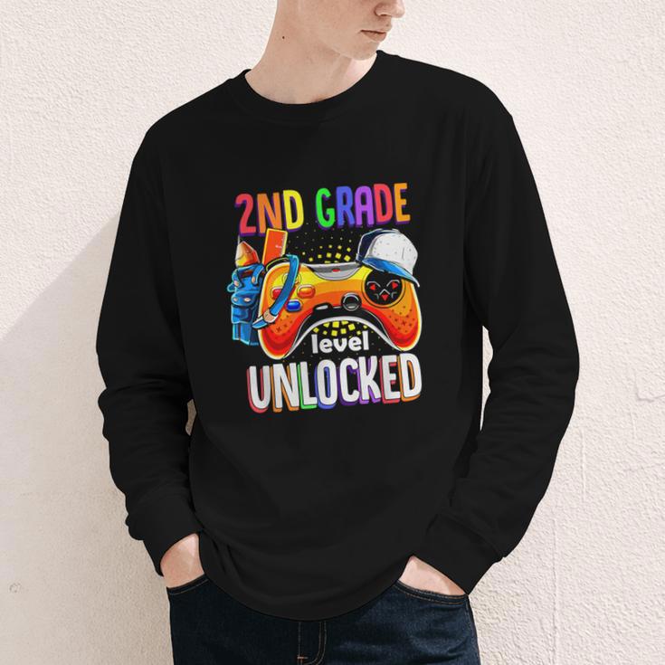 Gamer Back To School Gamepad 2nd Second Grade Level Unlocked Youth Long Sleeve Tee Gamer Back To School Gamepad 2nd Second Grade Level Unlocked Youth Long Sleeve Tee