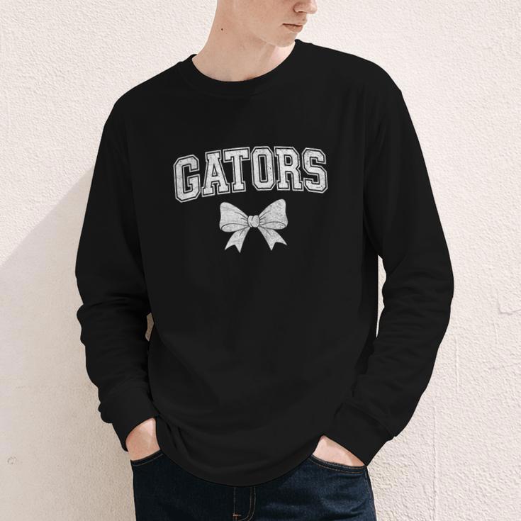 Gators High School Coquette Bow Gator Back To School Youth Long Sleeve Tee