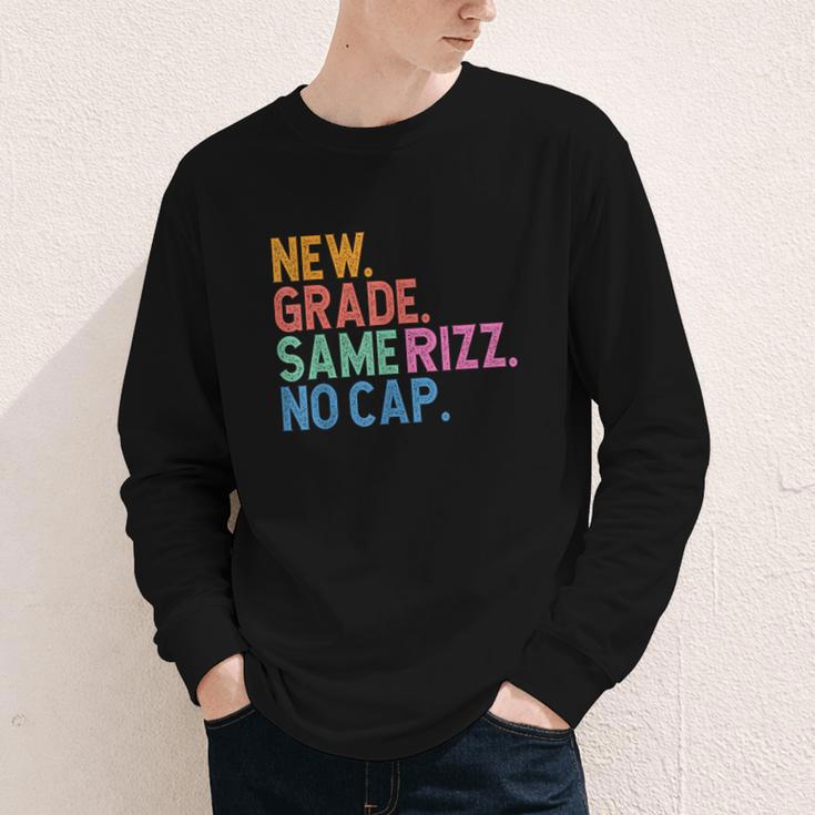 Gen Z Back To School New Grade Same Rizz No Cap Youth Long Sleeve Tee