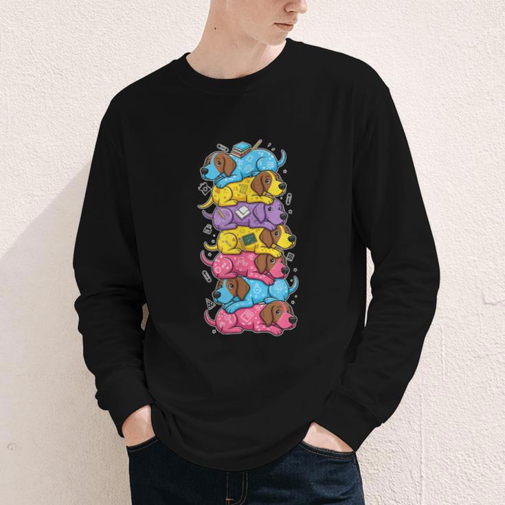 German Shorthaired Pointer Rainbow Back To School Boys Girls Youth Long Sleeve Tee