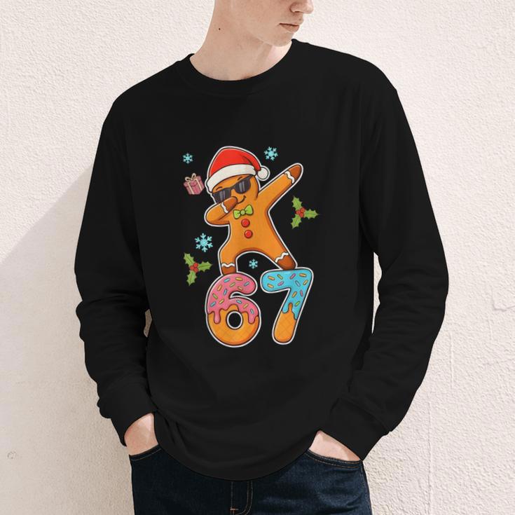 Gingerbread Six Seven 67 Ice Cream Drip Baseball Youth Long Sleeve Tee
